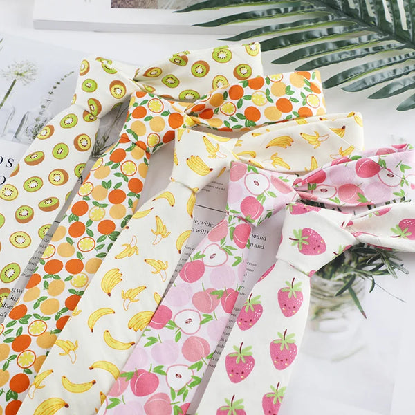 New Fruits Tie For Men Women Skinny Cotton Neck Tie For Wedding Casual Mens Neckties Classic Suits Slim Casual Neck Ties Cravat