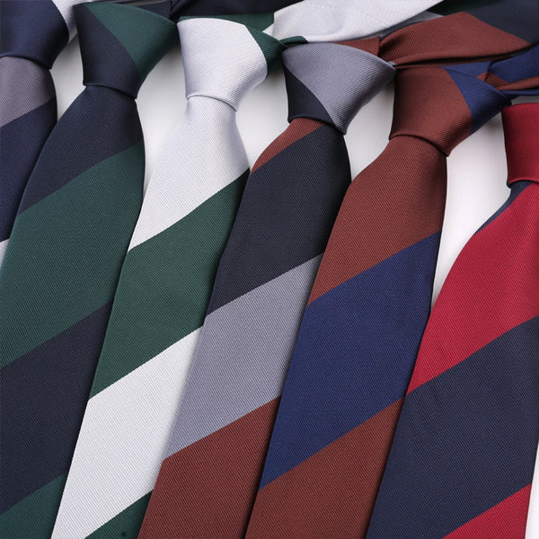 Luxury 8CM Mens Tie Necktie Striped Stripes Ties For Man Groom Jacquard Woven Neck Tie For Business Wedding Party