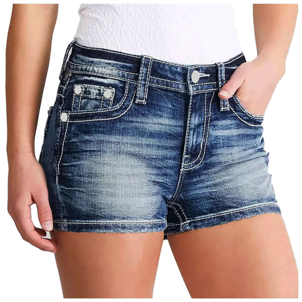 Women'S Casual  Denim Shorts High Rise Distressed Rolled Hem Jeans Shorts With Pocket Summer Women Shorts Athletic Sexy