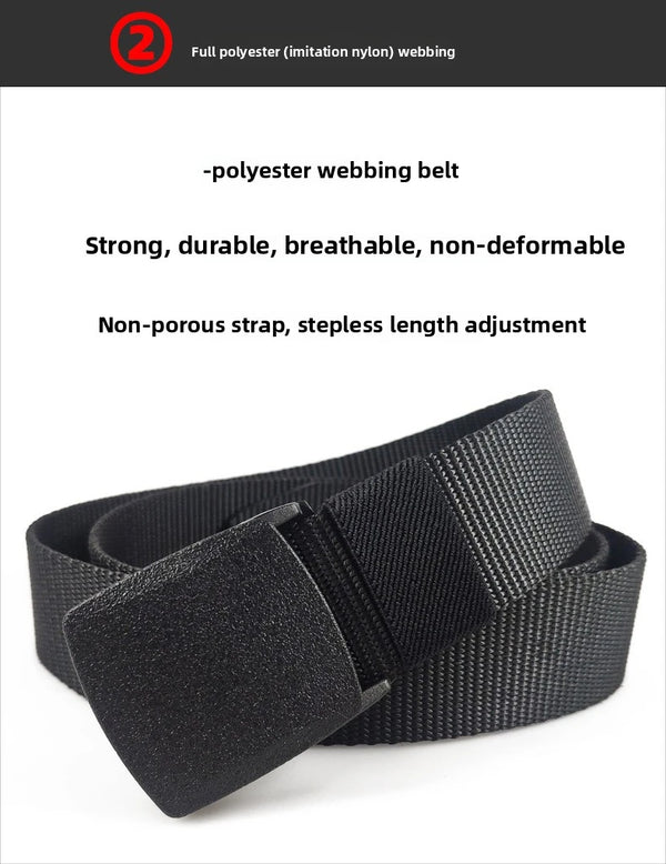 Canvas Nylon Mens Women's Outdoor Student Tactics Metal Free Hypoallergenic Military Training Belt Belt Security Trouser Belt