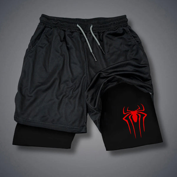 Berserk-Calções desportivos 2 em 1 masculinos de secagem rápida, de dupla camada, corrida, ginásio, fitness, treino