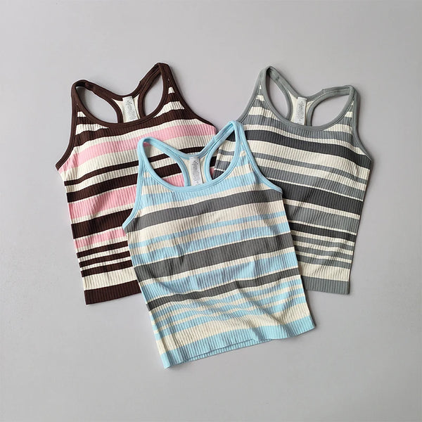 High-intensity Sports Underwear for Women Contrasting Color Running Yoga Vest Professional Pilates Fitness Sports Bra Top Shirts
