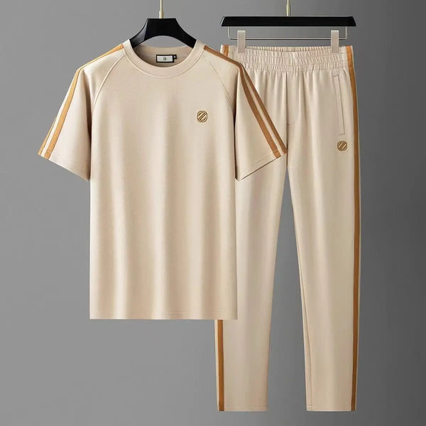 Summer Men T-Shirts+Pants Sets New Men Casual Two Piece Mens Sportswear Jogger Tracksuits Fashion Sports Suit