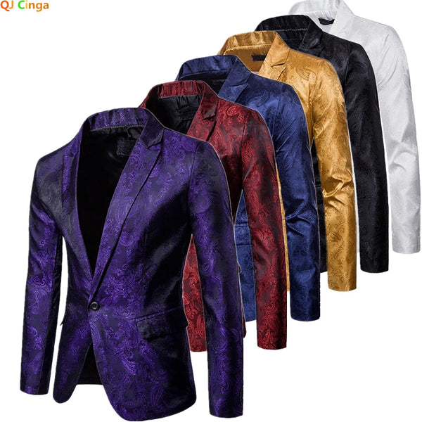 Purple Mens Suit Jacket, Wedding Party Dress Coats, Red Purple Blue Gold Men Blazer M L XL XXL XXXL(Thin)