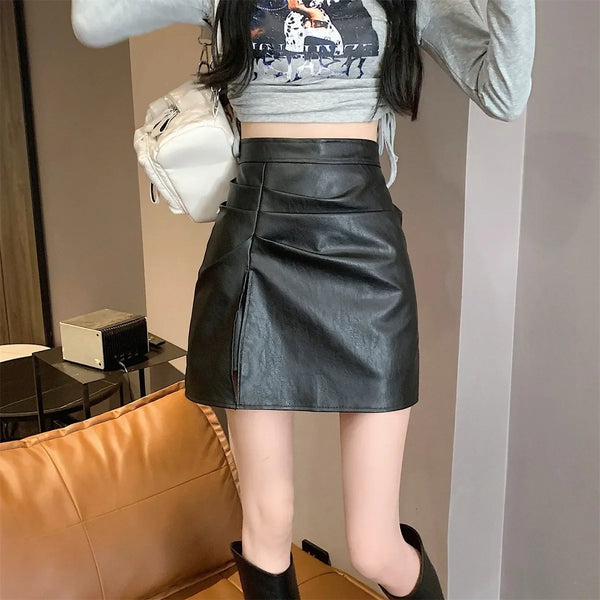 Sexy High-Waisted A- Line Bodycon Skirt Plus Size Autumn Elegant Sashiko Pure Desire Women's Half-Length Skirt